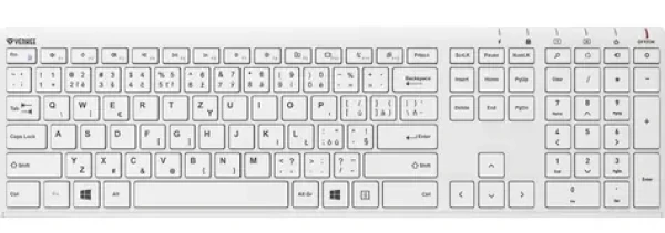 Yenkee Trim bílá / Bezdrátová klávesnice / 2.4GHz / 230mAh (45013892)