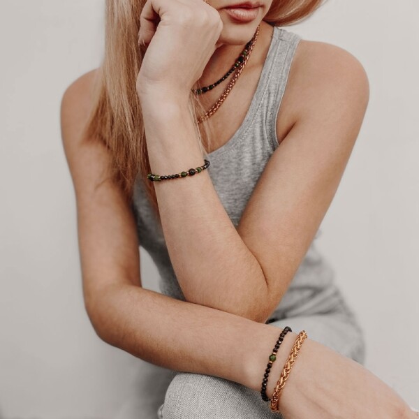 Inspirace 149 - Dámský set šperků – černý turmalín, smaragd