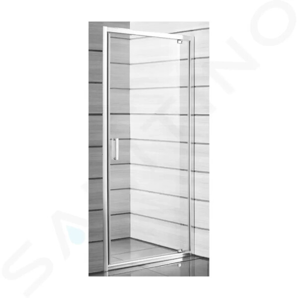 JIKA - Lyra plus Sprchové dveře pivotové L/P, 800x1900, bílá/sklo stripy H2543810006651