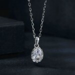 Stříbrný dvojitý náhrdelník Cristy 1 ct MOISSANITE + CERTIFIKÁT, Stříbrná 40 cm + 5 cm (prodloužení) certifikát GRA, hadřík na čištění stříbra, dárková krabička