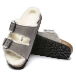 Birkenstock women's/men's insulated flip-flops Arizona Shearling Stone Coin suede with sheep's wool narrow narrow (1017403) dámské 43