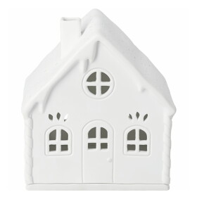 Räder Porcelánový svícen domeček Candy Cane, bílá barva, porcelán