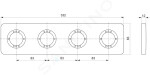 IDEAL STANDARD - Archimodule Krycí 4-otvorová rozeta SOFT 83 x 332 mm, chrom A1543AA