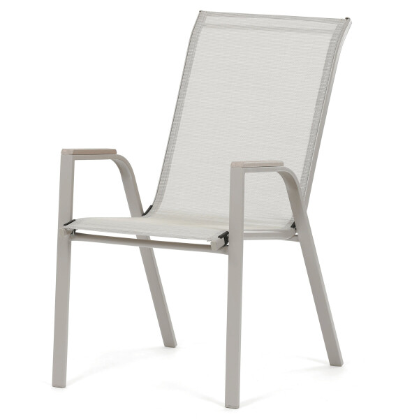 Zahradní židle, kov, síťovina, béžová, AZC-S1048 CRM
