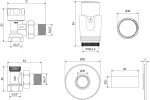 MEXEN/S - G00 úhlová termostatická souprava pro radiátor + krycí rozeta R, zlatá W901-900-904-50