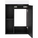 CERANO - Umyvadlová skříňka pro WC Sofia - černá matná + umyvadlo z litého mramoru Sofia - bílá lesklá - 50x70x25 CER-295470