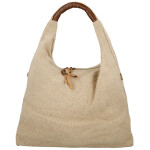 Trendy dámská textilní kabelka na rameno Alice, tmavě béžová