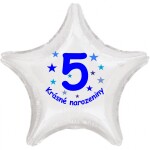 Krásné 5. narozeniny fóliový balónek hvězda pro kluky Balonky.cz Krásné 5. narozeniny fóliový balónek hvězda pro kluky Balonky.cz