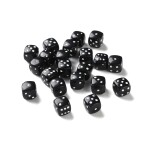 Akrylové korálky - hrací kostka - černá - 10 mm - 10 ks