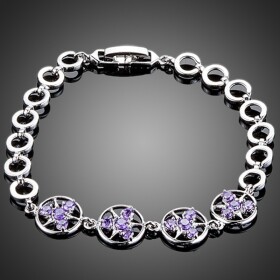 Náramek Swarovski Elements Circleis, Fialová 18 cm