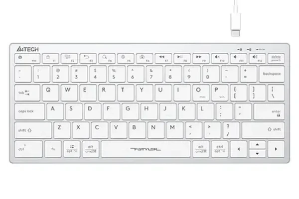 A4tech FBX51 bílá / Nízkoprofilová klávesnice / CZ layout / USB-A (FX51-WH)