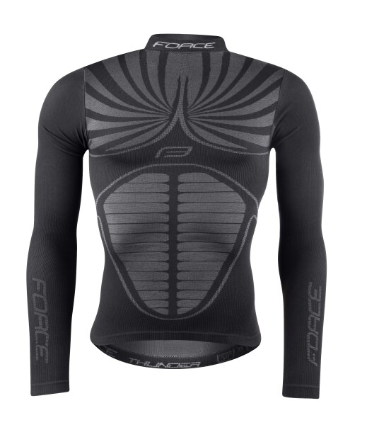 Triko funkční FORCE THUNDER dlouhý rukáv černé (Barva černá, velikost XL/XXL)