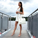 Trendy dámská kabelka na rameno Delami Sabin, světle krémová