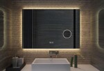 Kielle - Idolio Zrcadlo s LED osvětlením a vyhříváním, 70x100 cm, kosmetické zrcátko 50324041