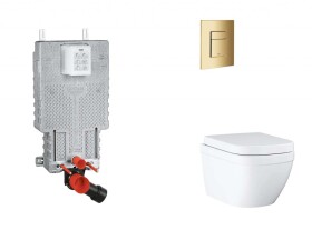 GROHE - Uniset Set předstěnové instalace, klozetu, sedátka SoftClose a tlačítka Skate Cosmopolitan, Triple Vortex, Cool Sunrise SANI15BB4107