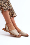 Zazoo 40327 Kožené Nášlapné Sandály Bežové 36