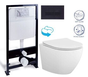 PRIM předstěnový instalační systém s černým tlačítkem 20/0044+ WC CERSANIT DESSE VORTEX /VÍROVÉ SPLACH/ + SEDÁTKO PRIM_20/0026 44 ES1