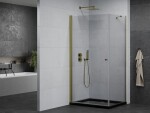 MEXEN/S - Pretoria sprchový kout 90x70, transparent, zlatá + sprchová vanička včetně sifonu 852-090-070-50-00-4070G