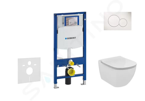 GEBERIT - Duofix Set předstěnové instalace, klozetu a sedátka Ideal Standard Tesi, tlačítka Sigma01, alpská bílá 111.300.00.5 NF1