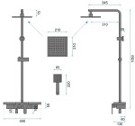 REA - Sprchový set s baterií 150mm Bravo černá REA-P0636