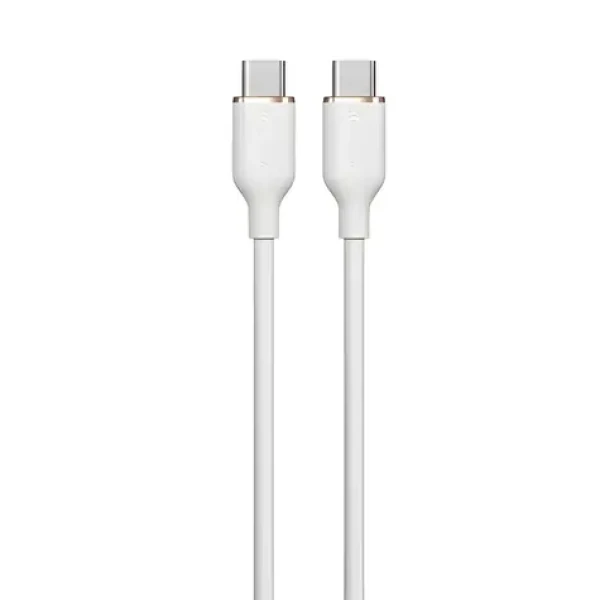 Devia Jelly Series bílá / Nabíjecí kabel / USB-C - USB-C / 1,2 m / silikonový (6938595386664)