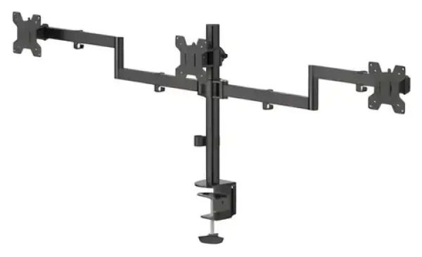 Hama stolní držák pro 3 monitory černá / Stolní držák pro monitor / do 27" / nosnost 7 kg / VESA 75-100 mm / 2 ramena