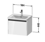 DURAVIT - Ketho.2 Umyvadlová skříňka 44x58x46 cm, 1 zásuvka, matná bílá K25081018180000