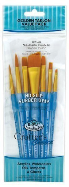 Royal LangnickelSada štětců GOLD TAKLON, 7ks (mix plochý,seříznutý,špičatý,ovál)