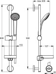 IDEAL STANDARD - Idealrain Sprchová souprava 80, 1 proud, chrom B9501AA