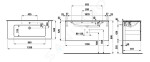 Laufen - Pro S Skříňka s dvojumyvadlem, 1200x545x500 mm, 2 zásuvky, lesklá bílá H8619674751071