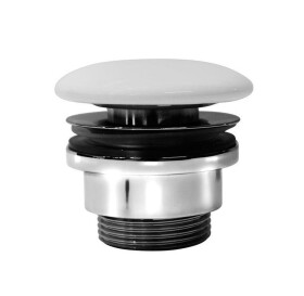 GSI umyvadlová výpust 5/4“, neuzavíratelná, keramická zátka, 5-65, bílá mat PVC09
