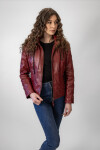 Dámská Kožená Bunda Morgana Lear Brixton Červená Velikost: 2XL