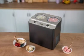 Unold 48835 Doppio nero / Zmrzlinovač / 250 W / 1,2 l / nerezová ocel / otočné ovládání (48835)