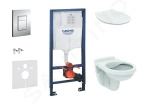 Grohe Set předstěnové instalace, klozet Alpha se sedátkem, tlačítko Skate Cosmopolitan, chrom 38528SET-KD