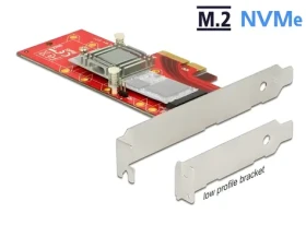 DeLock adaptér PCIe na M.2 SSD 110mm s chladičem / Řadič / PCIe 3.0 x4 / Low Profile (89577)