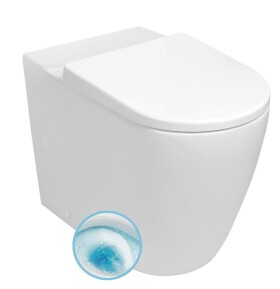 SAPHO - TURKU WC kombi mísa, Vortex Rimless, zvýšený sedák 64x38cm, spodní/zadní odpad, bílá PC104-111