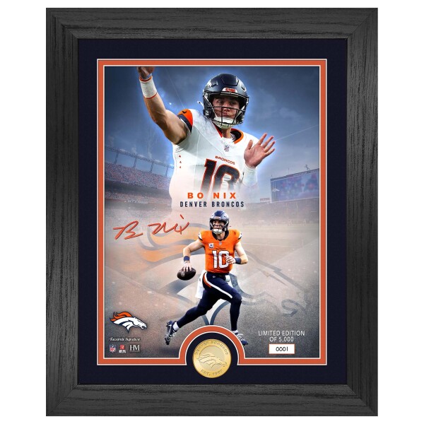 Obraz Denver Broncos NFL Bo Nix Bronze Coin