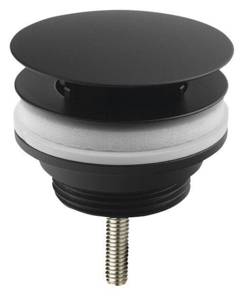 Omp Tea - Umyvadlová výpust 5/4“, neuzavíratelná, velká zátka, 10-55, černá 542.742.5B