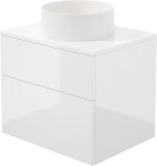 DEANTE - Prizma bílá koupelnová skříňka, s granitovým umyvadlem - 360 mm; SD6B6SAU4S