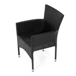 Židle zahradní, černý umělý ratan, kov, stohovatelná.