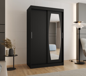 Šatní skříň Abi Rossa Rozměry: 120 cm, Barva korpusu + barva dveří: Černá + Černá