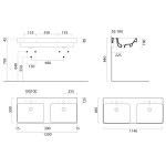 GSI - NUBES keramické dvojumyvadlo 120x50cm, bílá ExtraGlaze 9625111