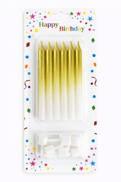 Dortové svíčky HARMONY zlato-bílá 6ks