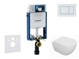 GEBERIT - Kombifix Set předstěnové instalace, klozetu Oudee a sedátka softclose, tlačítko Sigma30, bílá/bílá mat SANI15CA3121