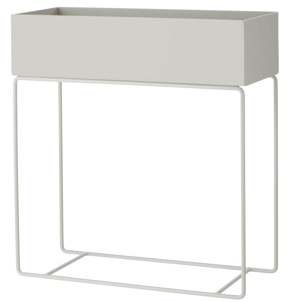 Ferm Living Stojan na květiny Plant Box Light Grey, šedá barva, kov