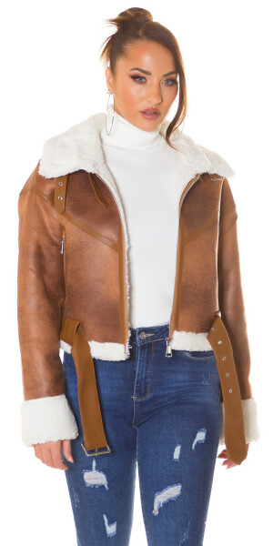 Trendy suede look "Pilot" Jacket barva velikost