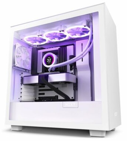 NZXT H7 bílá / E-ATX / 1x USB-C 3.2 + 2x USB 3.2 / 3.5mm Jack / 2 x 120mm (CM-H71BW-01)