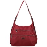 Trendy dámský textilní kabelko-batoh Coveri Venesta, tmavě červený