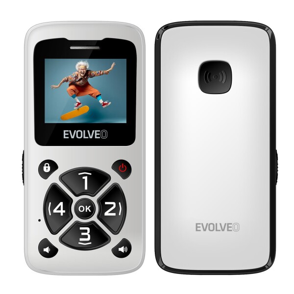 EVOLVEO EasyPhone ID, mobilní telefon pro seniory, bílý