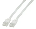 EFB Cat6A 3 m bílá / Plochý patch kabel / RJ-45 / U/UTP / PVC / 10Gbit/s (K8107WS.3)